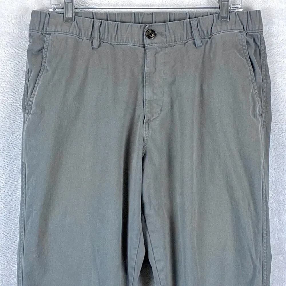 Bear Bottom Pants Mens L Tall Gray Pull On Elastic Waist Chino Preppy Classic